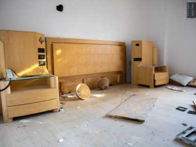 ...le originali testiere dei letti e comodini degli anni 70
